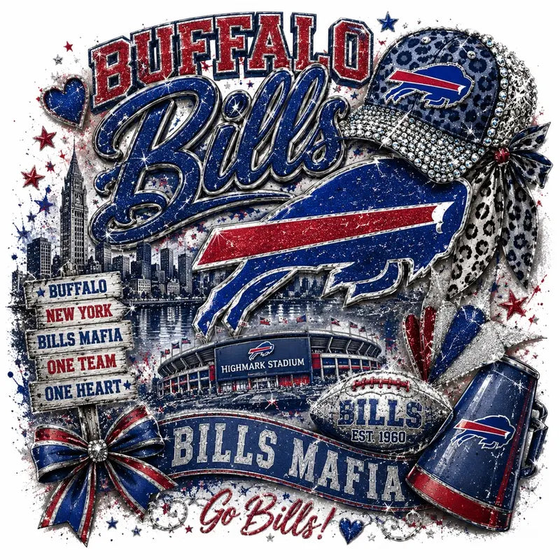Buffalo Bills Mafia Glitter Game Day Graphic Tee