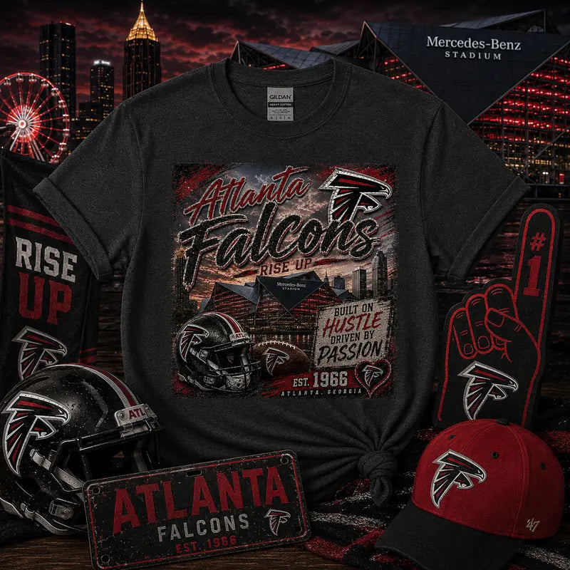 Atlanta Falcons Rise Up Graphic Tee | Atlanta Football Shirt | Falcons Gameday Tee