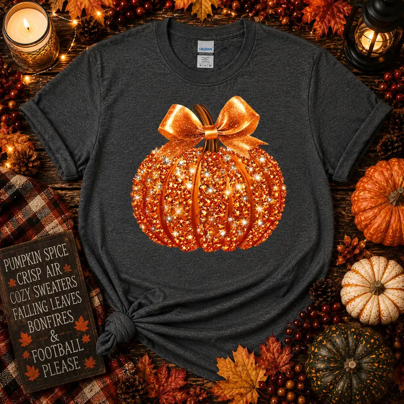 Sparkling Glam Pumpkin Graphic Tee