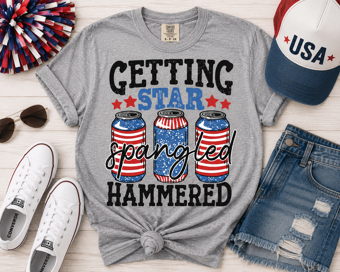 Getting Star Spangled Hammered Graphic Tee