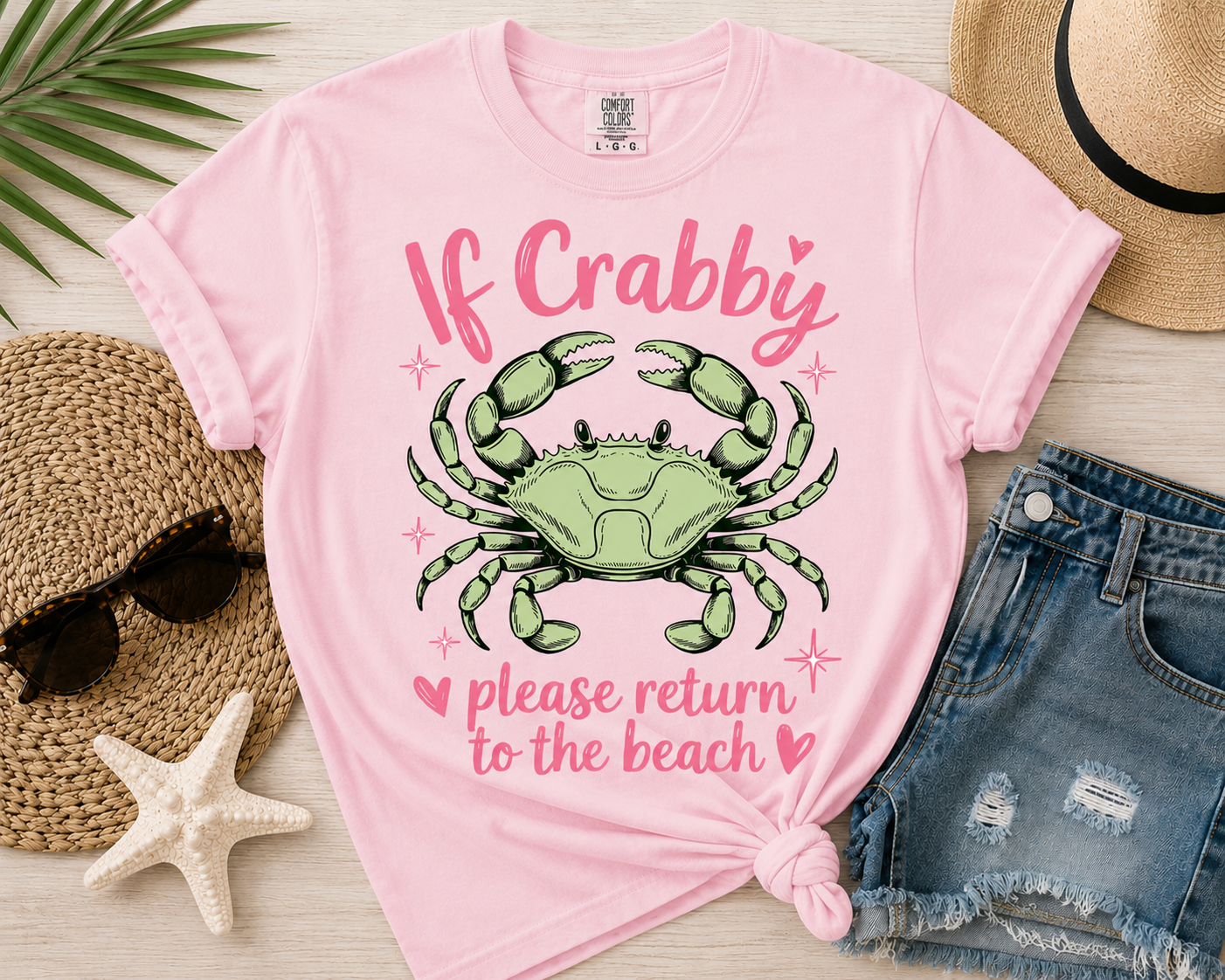 If Crabby Please Return To The Beach Graphic Tee