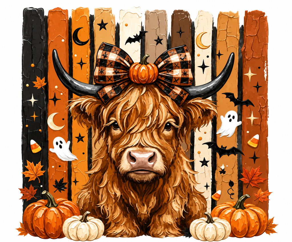 Halloween Highland Cow Graphic Tee