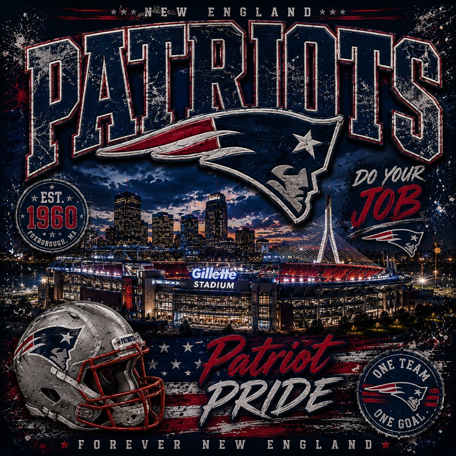 New England Patriots Patriot Pride Graphic Tee | Gillette Stadium | NFL Fan Shirt | New England Football | Patriots Gameday Shirt