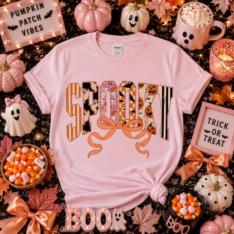 Spooky Bow Halloween Graphic Tee
