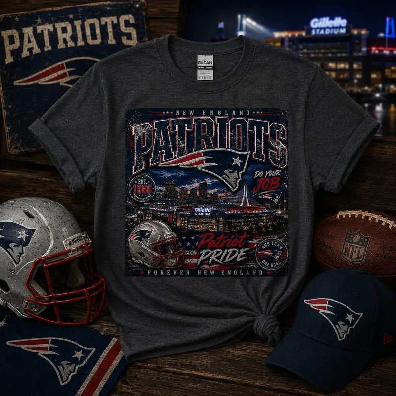 New England Patriots Patriot Pride Graphic Tee | Gillette Stadium | NFL Fan Shirt | New England Football | Patriots Gameday Shirt