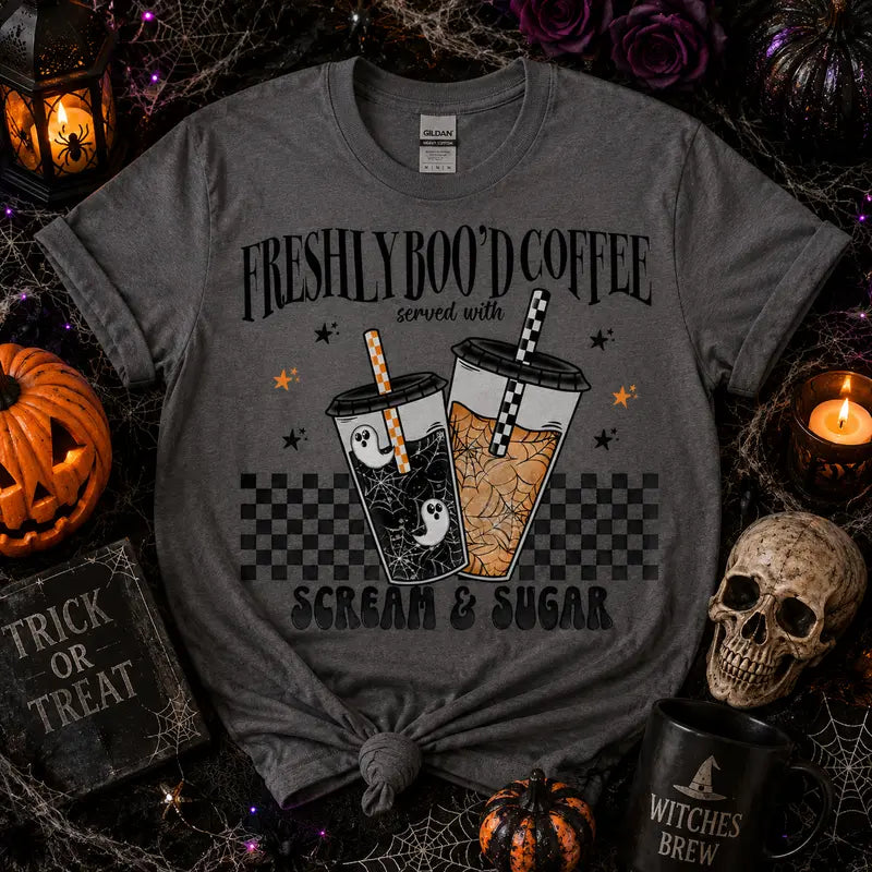 Freshly Boo’d Coffee Halloween Coffee Graphic Tee