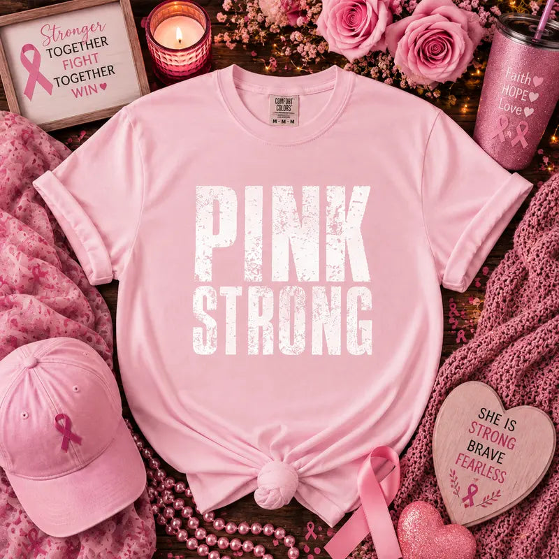 Pink Strong Breast Cancer Awareness Shirt