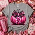 Pink Ribbon Glitter Pumpkin Graphic Tee
