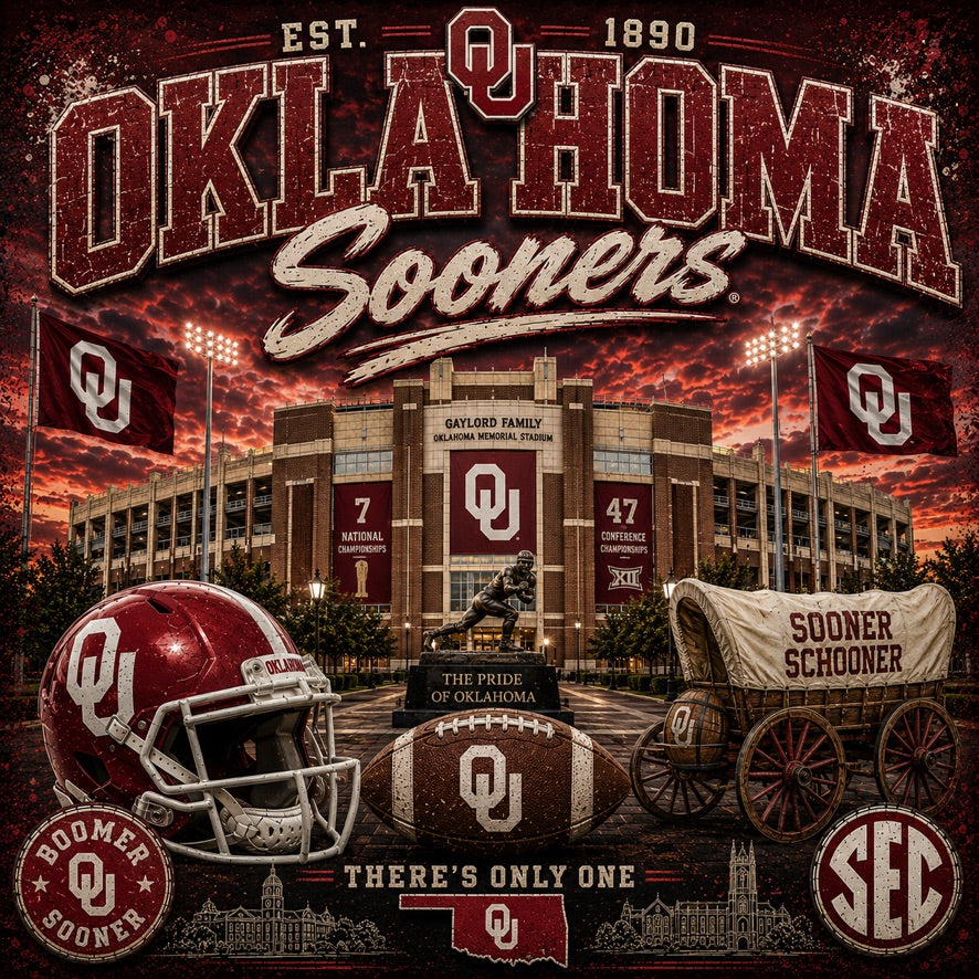 Oklahoma Sooners Vintage Stadium Graphic Tee | Gaylord Family Oklahoma Memorial Stadium