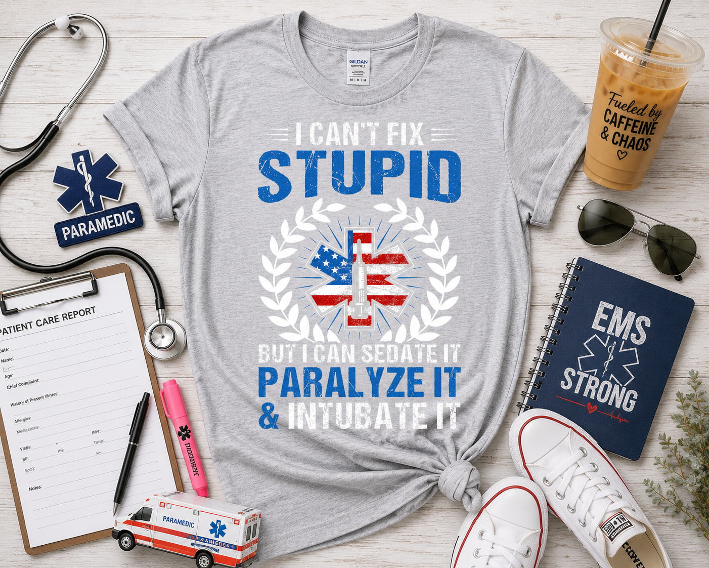 I Can’t Fix Stupid Paramedic Graphic Tee