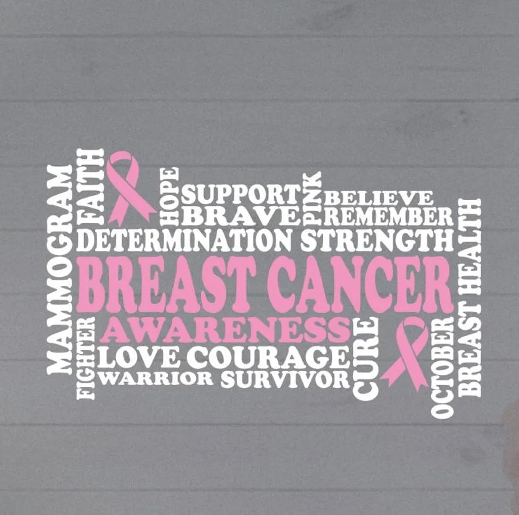 Breast Cancer Awareness Word Art Graphic Tee