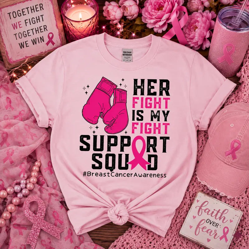 Her Fight Is My Fight Breast Cancer Awareness Graphic Tee