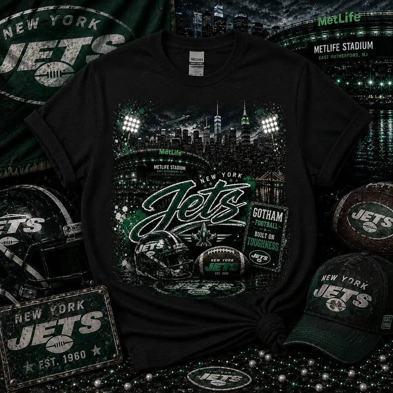 New York Jets Gotham Football Graphic Tee | MetLife Stadium | NFL Fan Shirt | New York Football | Gameday Shirt