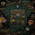 Green Bay Packers Football Graphic Tee | Lambeau Field | Leopard Print Packers Shirt | Green Bay Gameday Tee