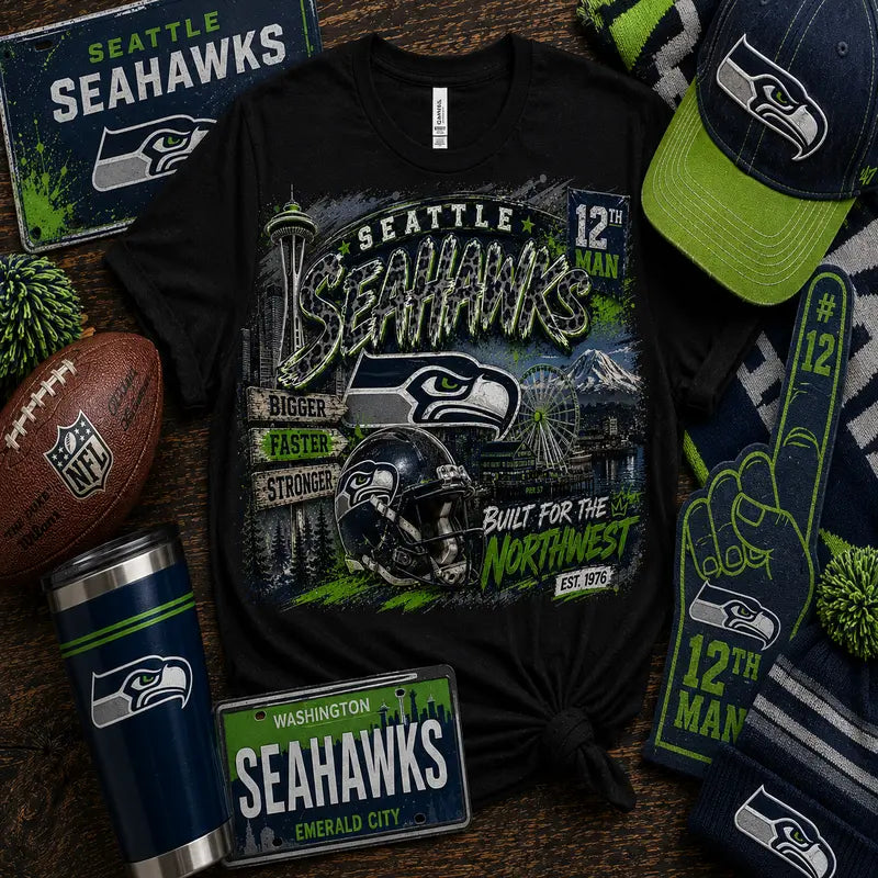 Seattle Seahawks Built for the Northwest Graphic Tee