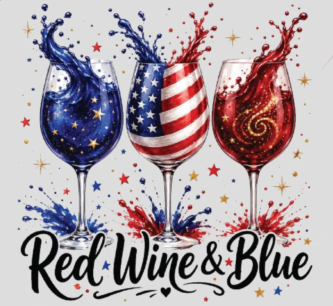 Red Wine & Blue Patriotic Graphic Tee