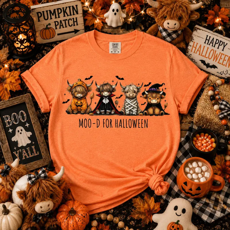 Moo-D for Halloween Highland Cow Graphic Tee