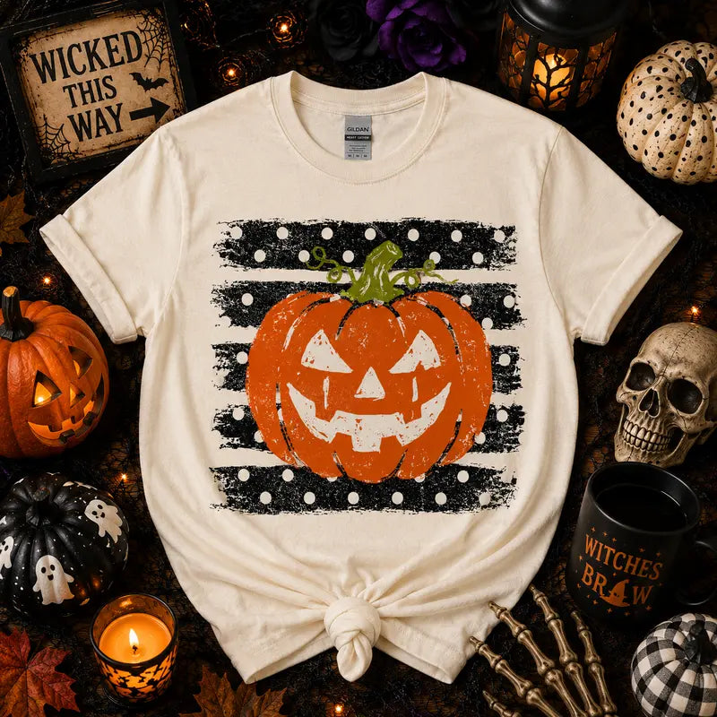 Vintage Jack-O’-Lantern Halloween Graphic Tee
