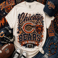 Chicago Bears Leopard Glitter Game Day Graphic Tee
