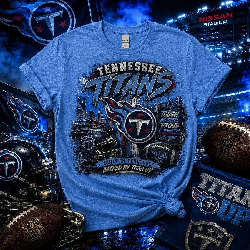 Tennessee Titans Tennessee Football Graphic Tee | Nissan Stadium | NFL Fan Shirt | Titan Up | Gameday Shirt |