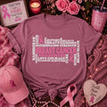 Breast Cancer Awareness Word Art Graphic Tee