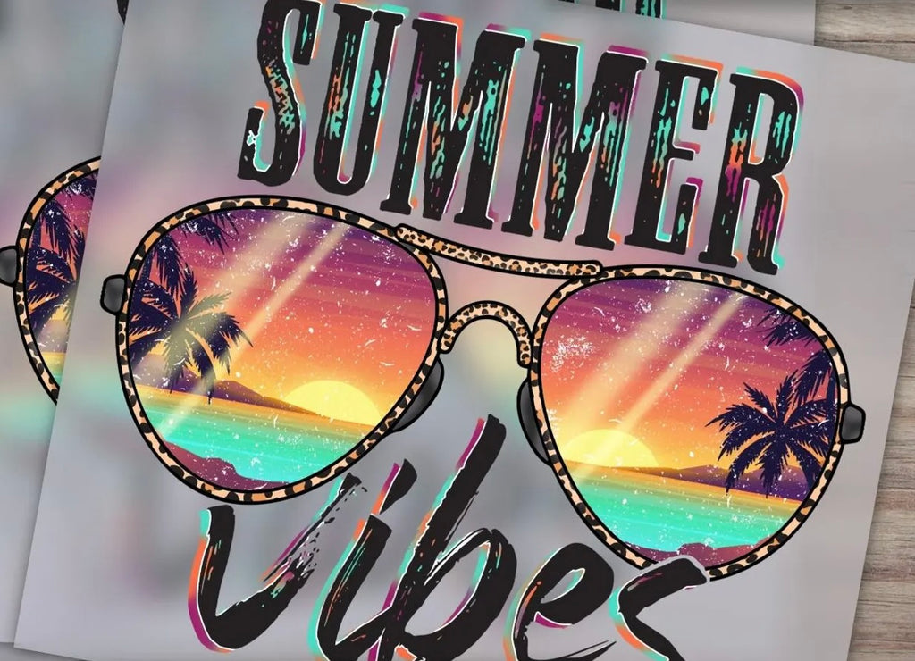 Summer Vibes Tropical Sunglasses Graphic Tee