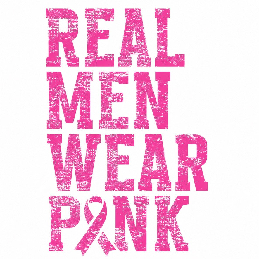 Real Men Wear Pink Breast Cancer Awareness Graphic Tee