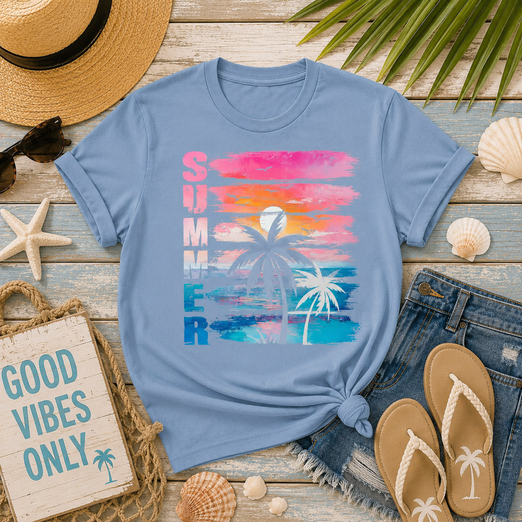 Summer Sunset Tropical Graphic Tee