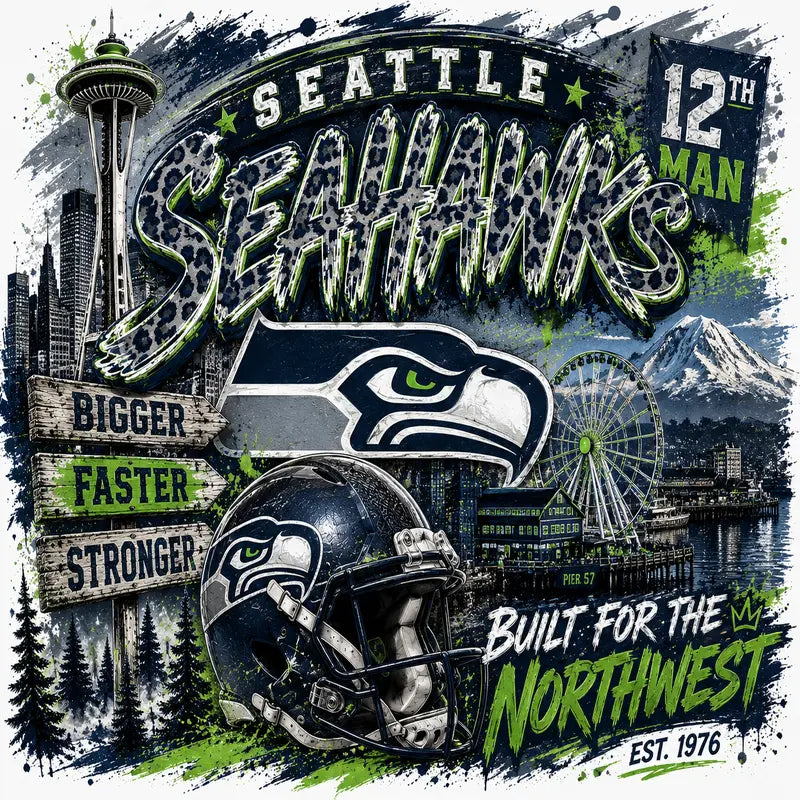 Seattle Seahawks Built for the Northwest Graphic Tee