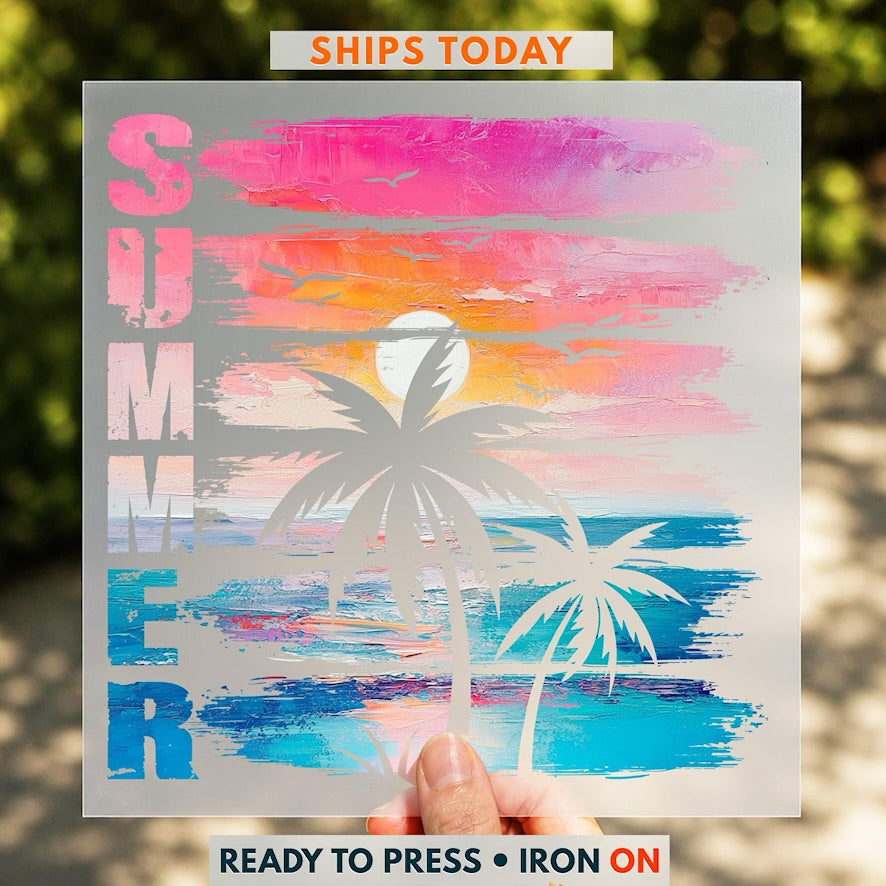 Summer Sunset Tropical Graphic Tee