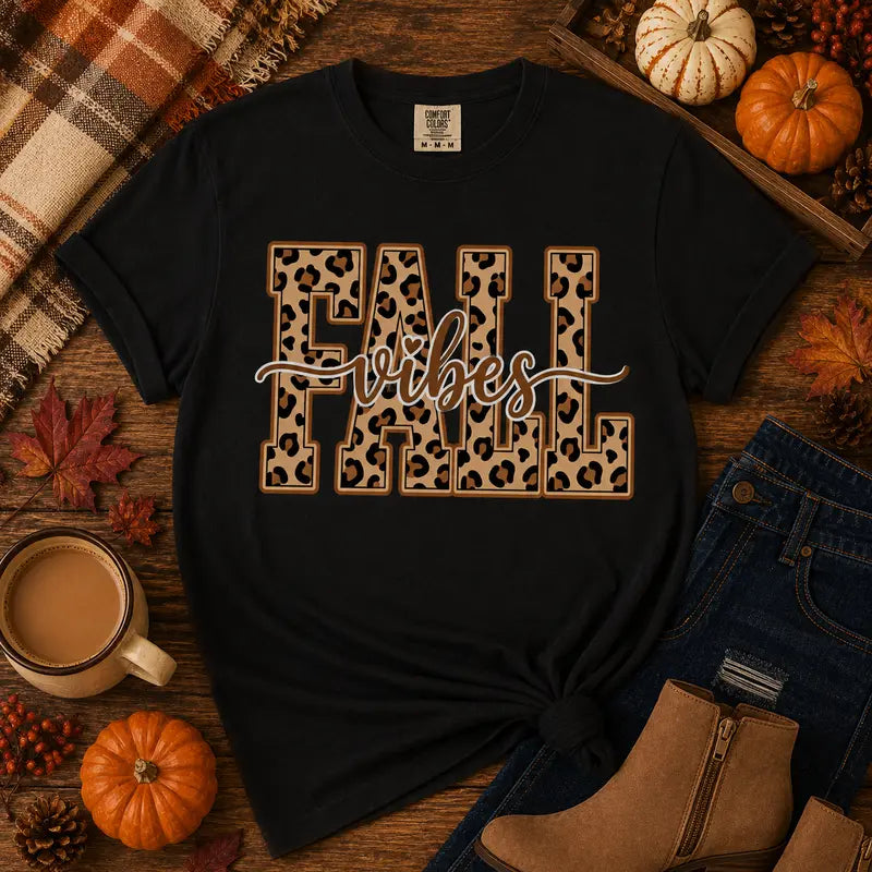 Fall Vibes Leopard Graphic Tee