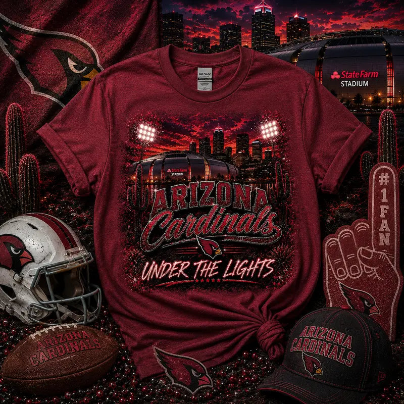 Arizona Cardinals Under the Lights Graphic Tee | State Farm Stadium | NFL Fan Shirt | Arizona Football | Gameday Shirt