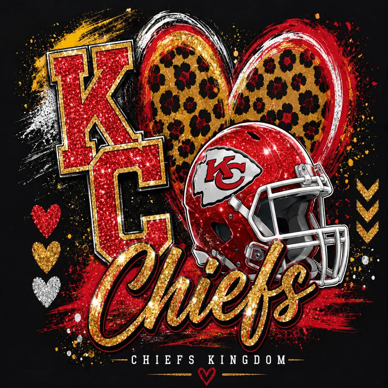 Kansas City Chiefs Kingdom Glitter Graphic Tee