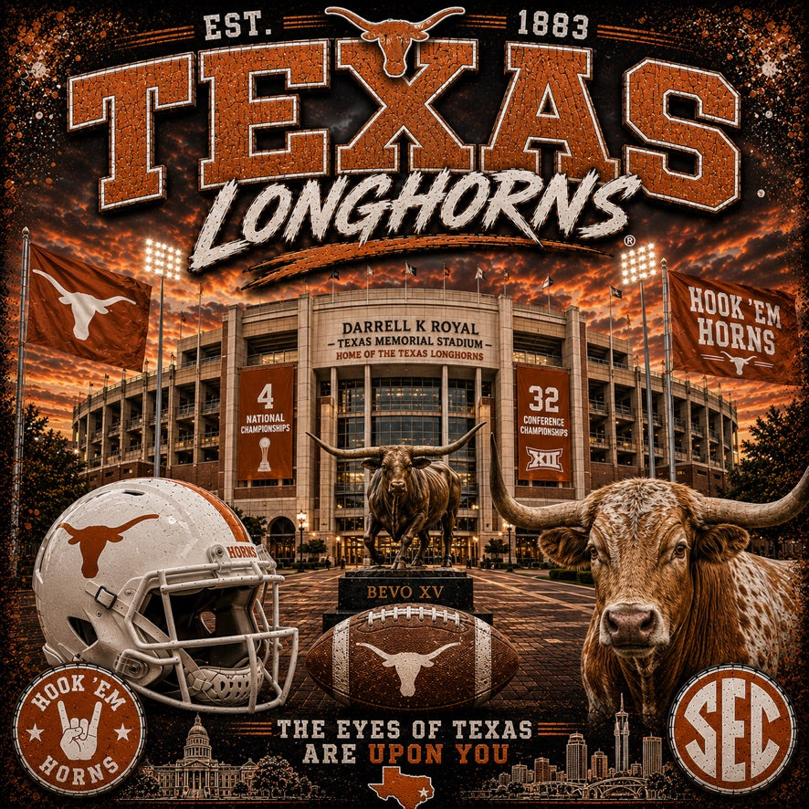 Texas Longhorns Vintage Stadium Graphic Tee | Darrell K Royal–Texas Memorial Stadium