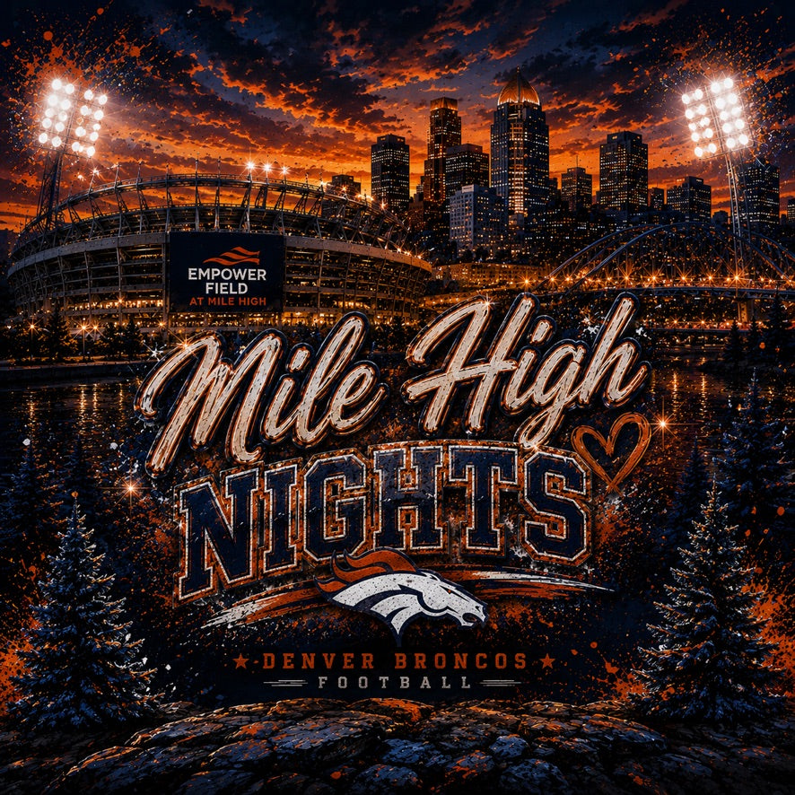 Denver Broncos Mile High Nights Graphic Tee | Empower Field | NFL Fan Shirt | Denver Football | Gameday Shirt