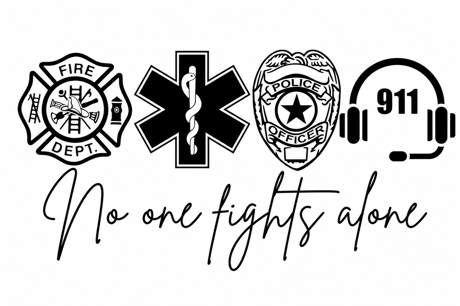No One Fights Alone First Responder Graphic Tee