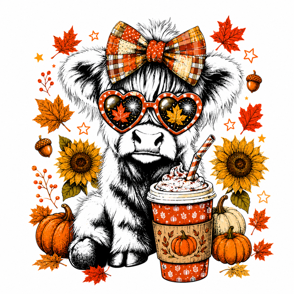 Fall Highland Cow Graphic Tee