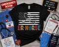 ER Nurse American Flag Graphic Tee