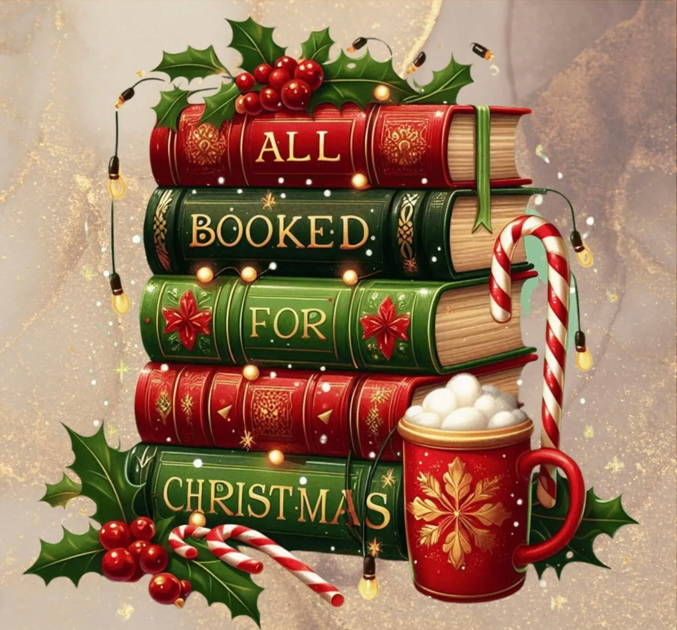 All Booked for Christmas Graphic Tee