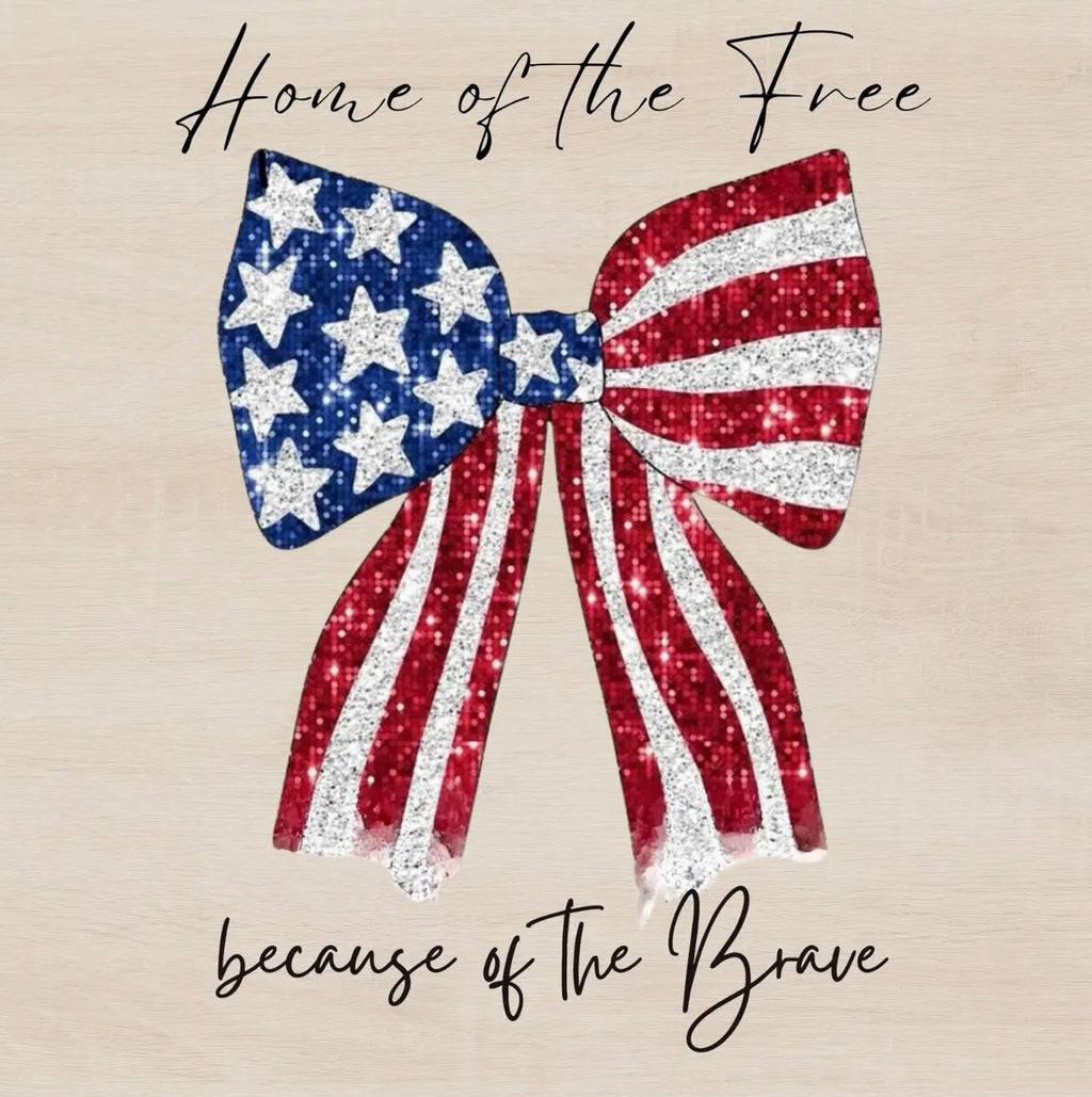 Home of the Free Patriotic Bow Graphic Tee