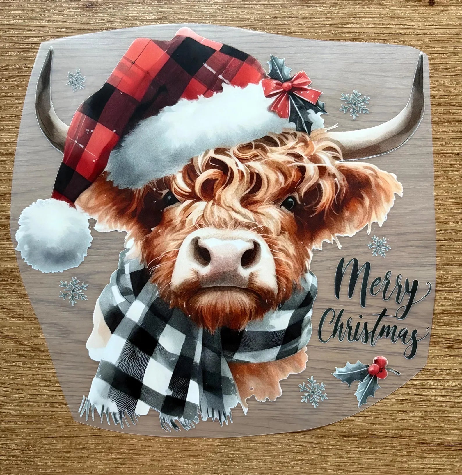 Merry Christmas Highland Cow Graphic Tee