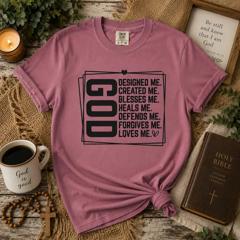 God Designed Me Christian Graphic Tee