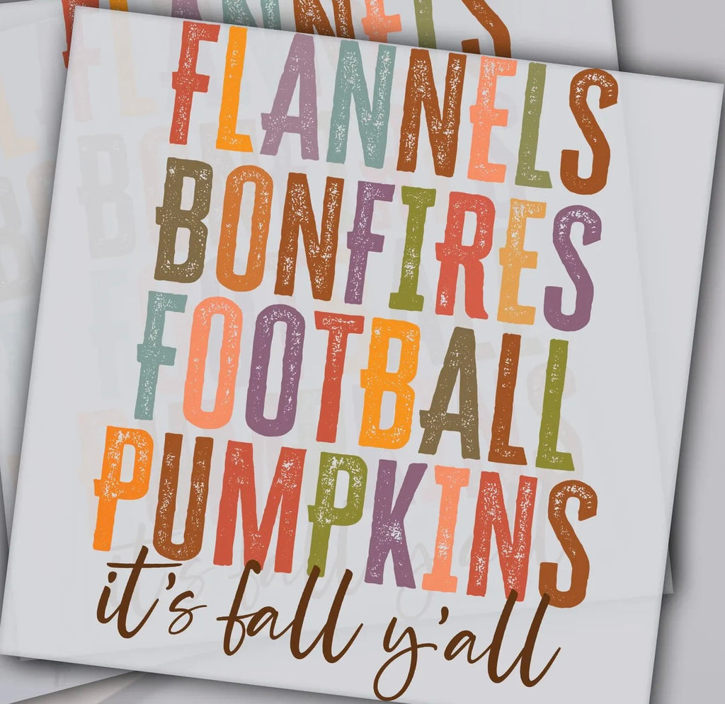 Flannels, Bonfires, Football, Pumpkins Graphic Tee