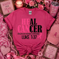 Heal Cancer Faith Graphic Tee | Luke 1:37 Breast Cancer Awareness Shirt