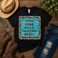 Cash Hank Willie Waylon Merle Graphic Tee