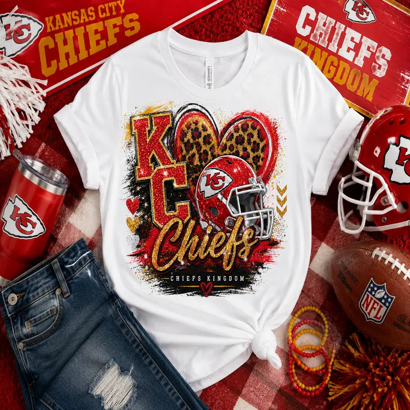 Kansas City Chiefs Kingdom Glitter Graphic Tee