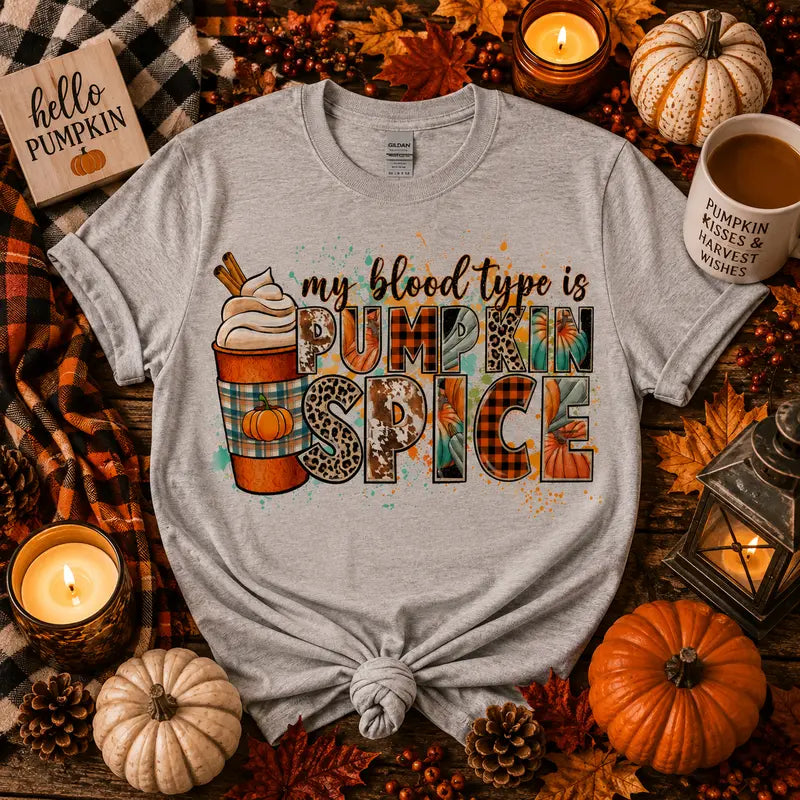 My Blood Type Is Pumpkin Spice Graphic Tee