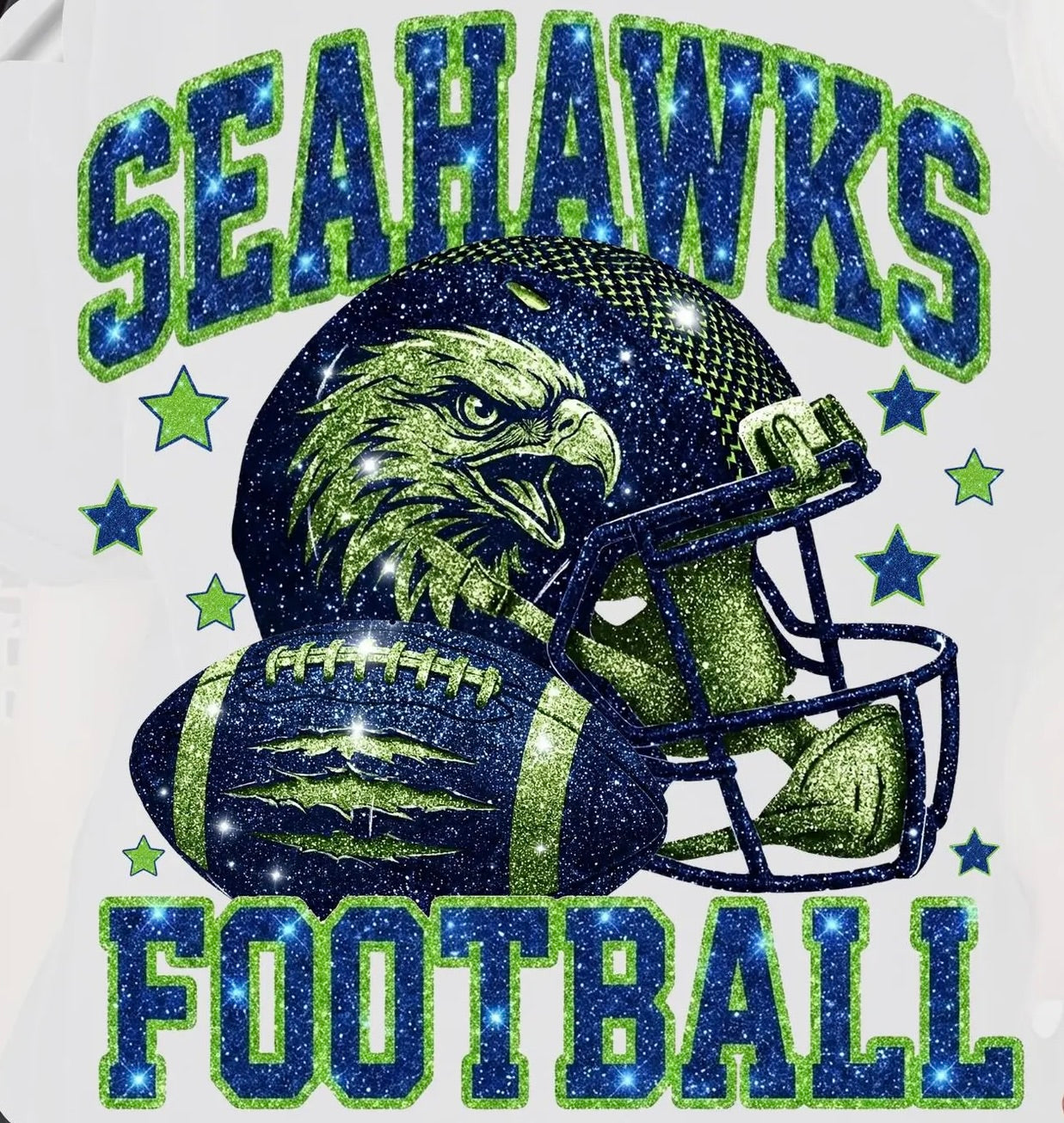 Seattle Football Glitter Graphic Tee