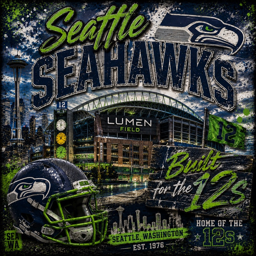 Seattle Seahawks Built for the 12s Graphic Tee | Lumen Field | NFL Fan Shirt | Seattle Football | Gameday Shirt