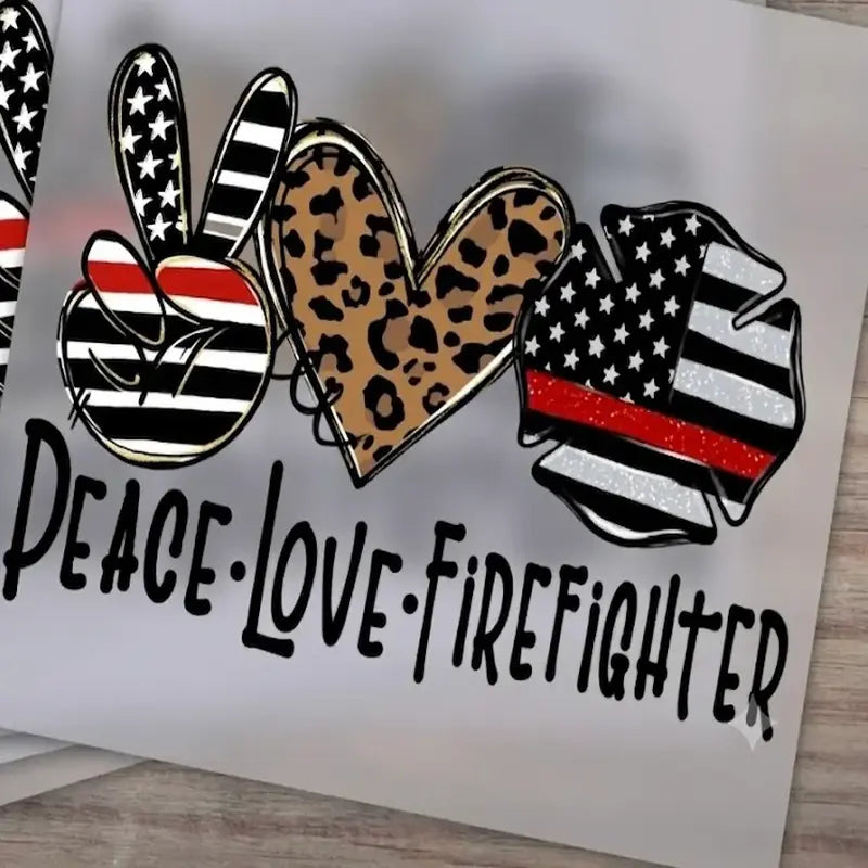 Peace Love Firefighter Graphic Tee
